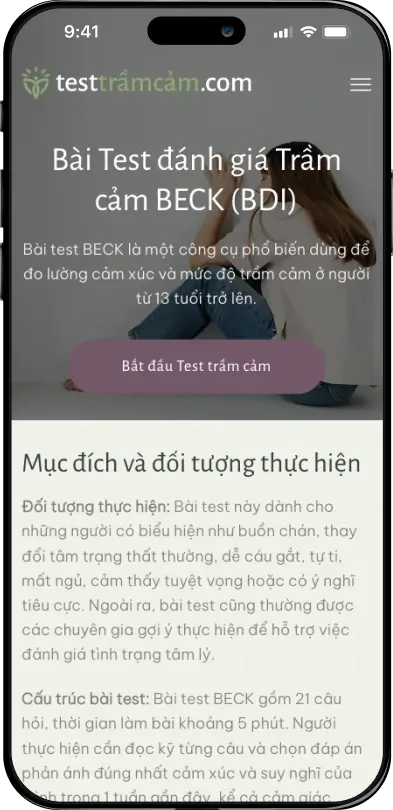 “Website Test Trầm cảm Online - Làm bài kiểm tra trầm cảm online miễn phí”